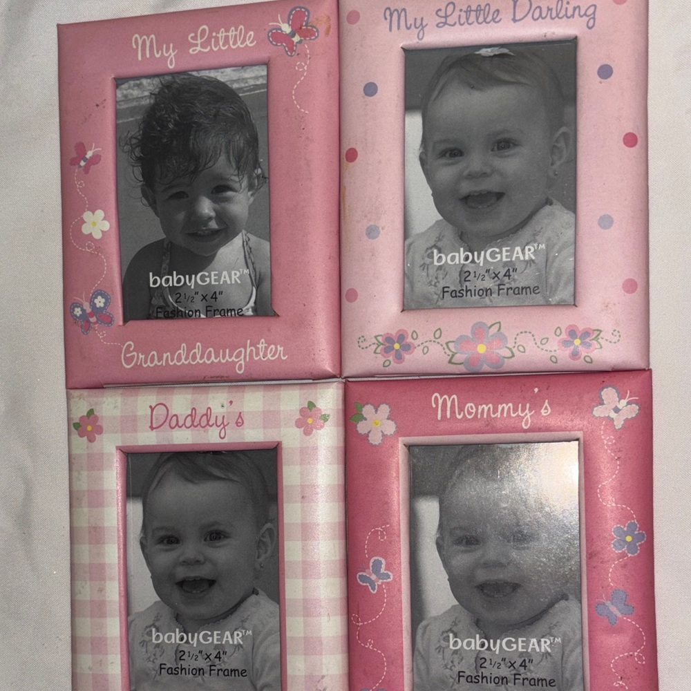 Pink Baby Picture Frames Set of 4